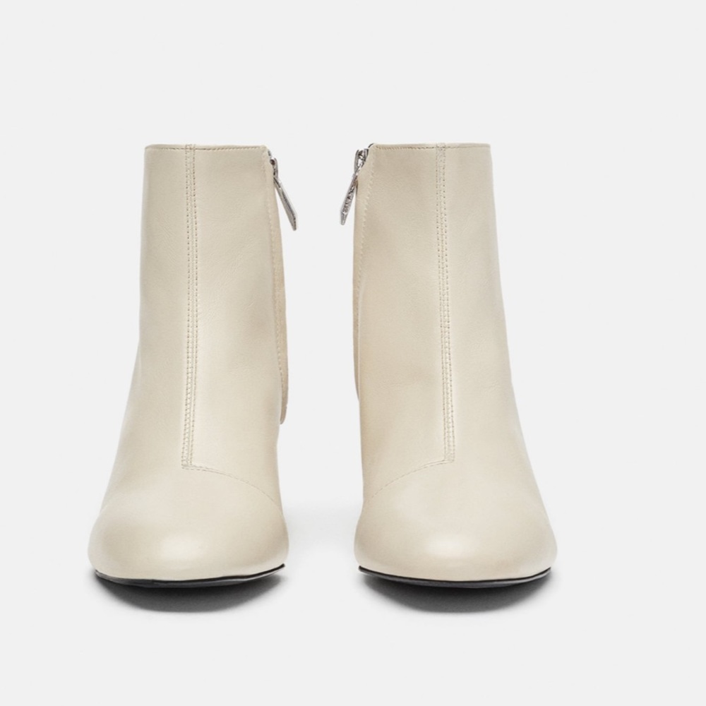 NWT Zara leather heeled ankle boots